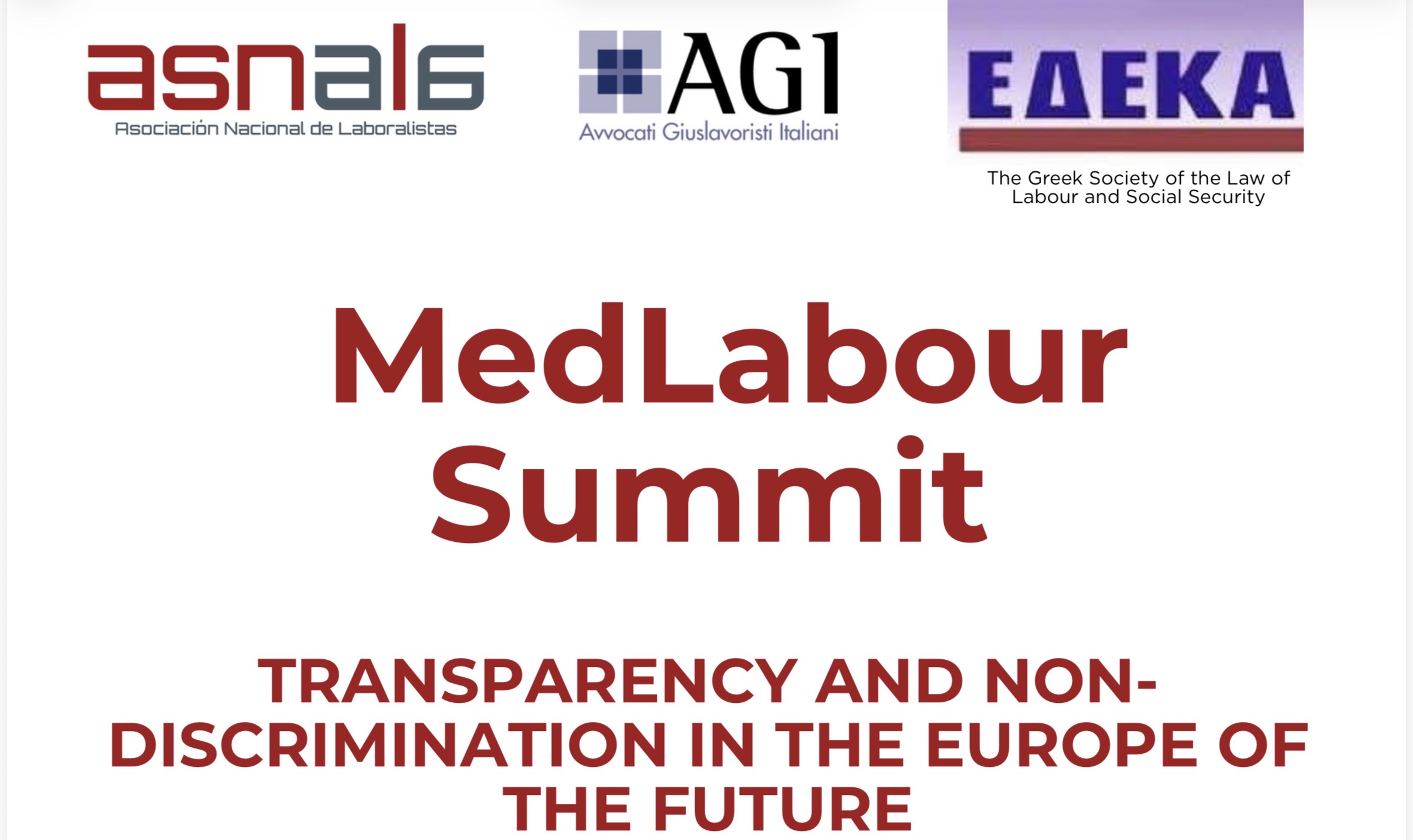 A Madrid il 26 giugno il primo MedLabour Summit: trasparenza e non discriminazione nel lavoro in Europa